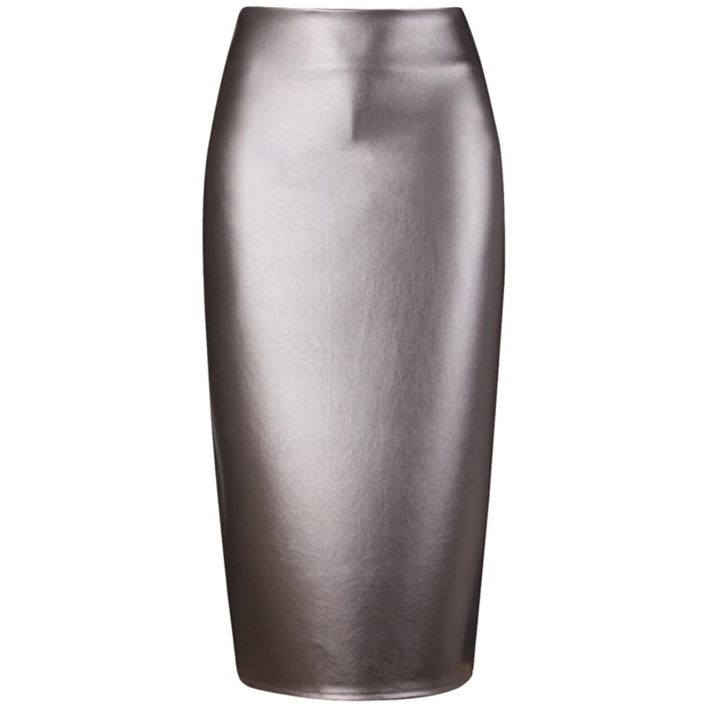 Metallic pencil skirt